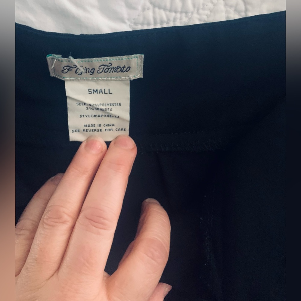 Black Wide Leg Trousers by Flying Tomato. - Picture 4 of 4